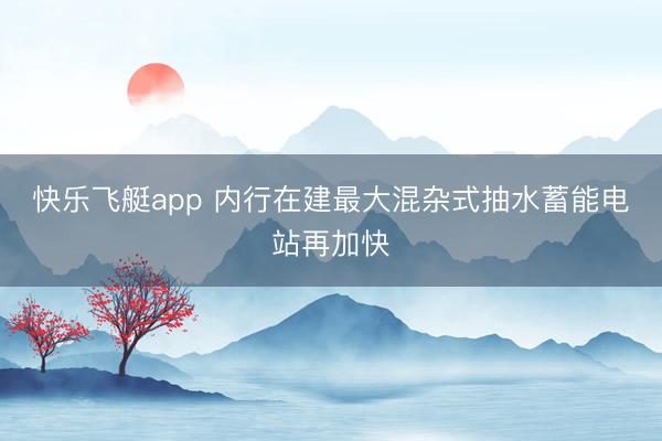 快乐飞艇app 内行在建最大混杂式抽水蓄能电站再加快